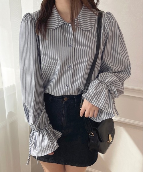 apres jour（アプレジュール）の「キャンディースリーブ襟付きブラウス【ZOZOTOWN限定アイテム】（シャツ/ブラウス・レディース・ブルー系その他/オフホワイト/ピンクベージュ・X-LARGE/フリー）」の12枚目の写真