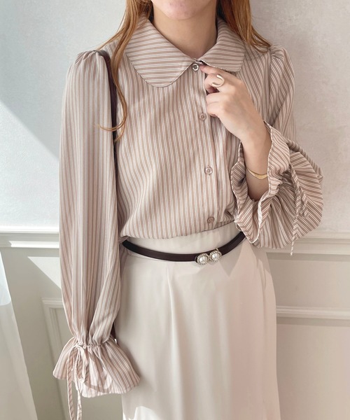 apres jour（アプレジュール）の「キャンディースリーブ襟付きブラウス【ZOZOTOWN限定アイテム】（シャツ/ブラウス・レディース・ブルー系その他/オフホワイト/ピンクベージュ・X-LARGE/フリー）」の22枚目の写真