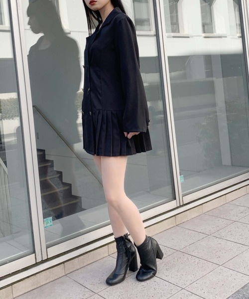 LVEU.(ラブユ.)の「Jacket style mini one-piece / ジャケット風ミニワンピース(ワンピース・レディース・ブラック・FREE)」の3枚目の写真