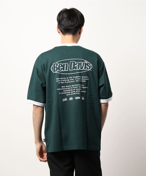 BEN DAVIS（ベンデイビス）の「【BEN DAVIS】リンガーTシャツ（Tシャツ/カットソー・メンズ・オフホワイト/グリーン・XL/M/L/S）」の13枚目の写真