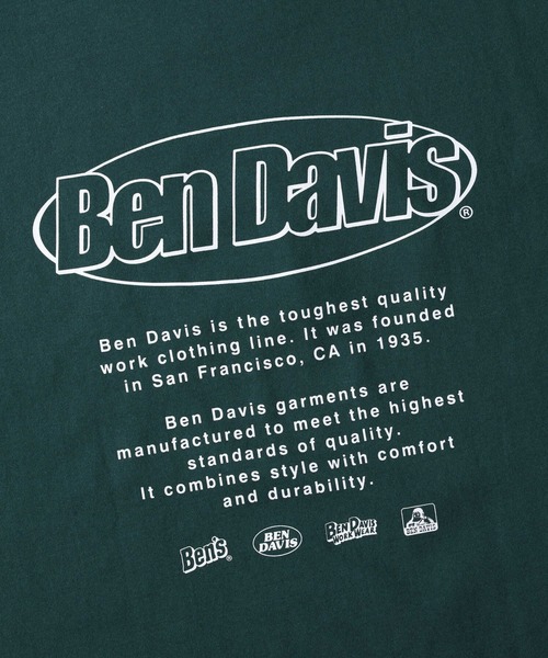BEN DAVIS（ベンデイビス）の「【BEN DAVIS】リンガーTシャツ（Tシャツ/カットソー・メンズ・オフホワイト/グリーン・XL/M/L/S）」の7枚目の写真
