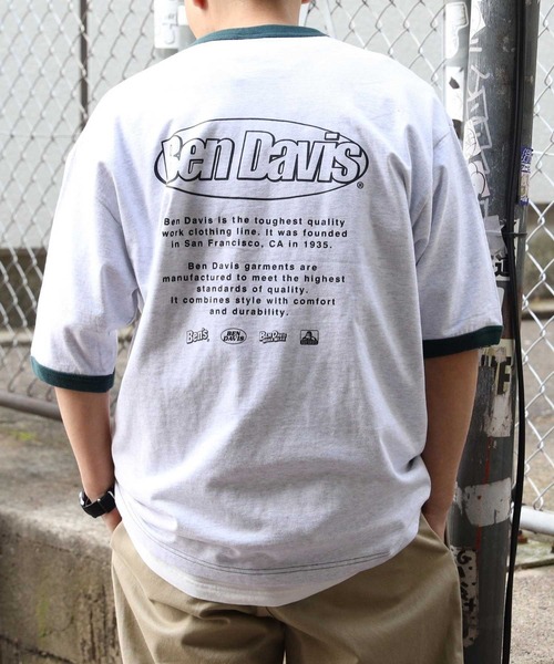 BEN DAVIS（ベンデイビス）の「【BEN DAVIS】リンガーTシャツ（Tシャツ/カットソー・メンズ・オフホワイト/グリーン・XL/M/L/S）」の15枚目の写真