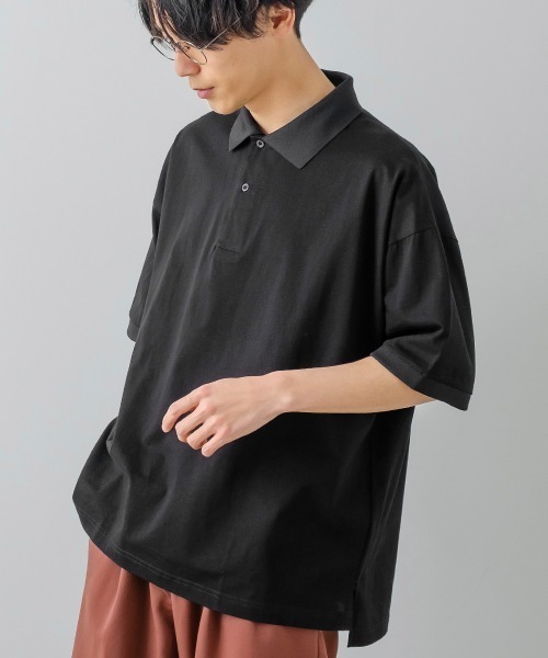 improves（インプローブス）の「ラグジュアリーシルケット オーバーサイズ ビッグ ポロシャツ（ポロシャツ・メンズ・ホワイト/グリーン/ブラック/ブルーグレー・MEDIUM/LARGE）」の2枚目の写真