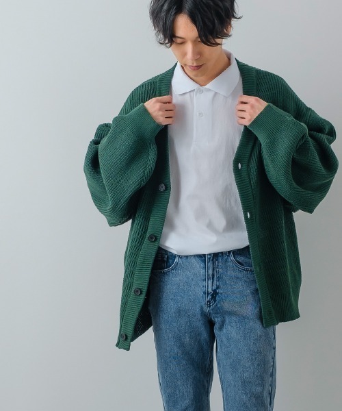 improves（インプローブス）の「ラグジュアリーシルケット オーバーサイズ ビッグ ポロシャツ（ポロシャツ・メンズ・ホワイト/グリーン/ブラック/ブルーグレー・MEDIUM/LARGE）」の6枚目の写真