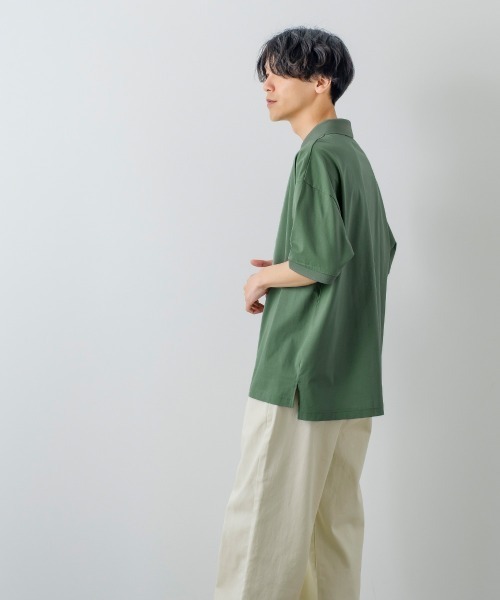 improves（インプローブス）の「ラグジュアリーシルケット オーバーサイズ ビッグ ポロシャツ（ポロシャツ・メンズ・ホワイト/グリーン/ブラック/ブルーグレー・MEDIUM/LARGE）」の19枚目の写真