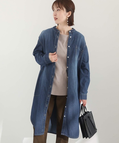 ElegChic(エレグシック)の「ヴィンテージ加工デニムワンピース(ワンピース・レディース・ネイビー/ブルー・M/4L/XL)」の1枚目の写真