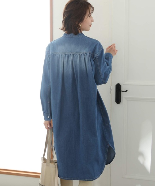 ElegChic(エレグシック)の「ヴィンテージ加工デニムワンピース(ワンピース・レディース・ネイビー/ブルー・M/4L/XL)」の5枚目の写真