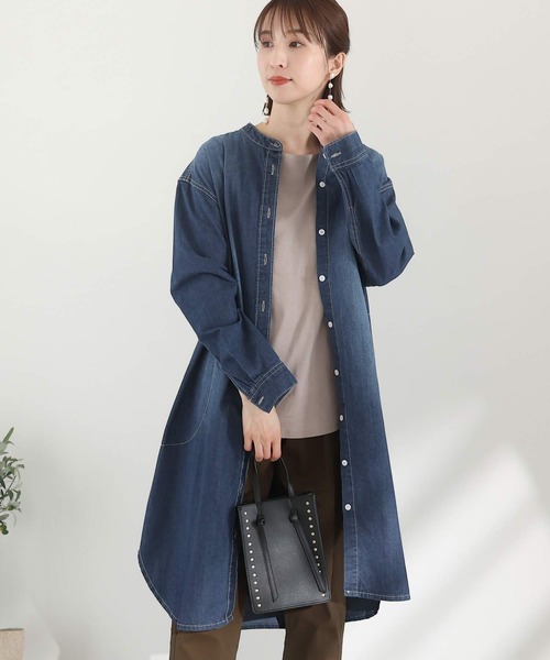 ElegChic(エレグシック)の「ヴィンテージ加工デニムワンピース(ワンピース・レディース・ネイビー/ブルー・M/4L/XL)」の7枚目の写真