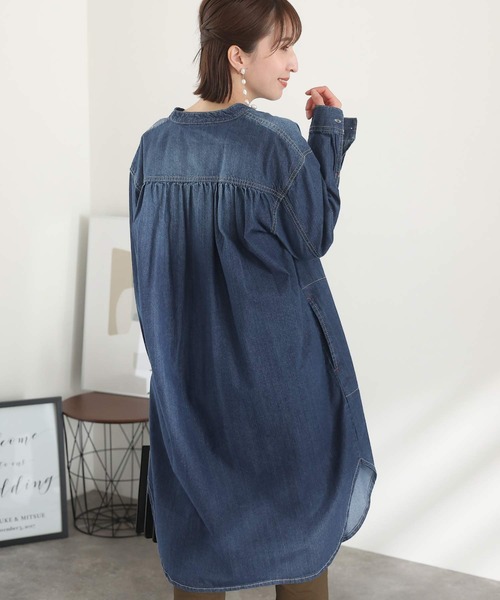 ElegChic(エレグシック)の「ヴィンテージ加工デニムワンピース(ワンピース・レディース・ネイビー/ブルー・M/4L/XL)」の9枚目の写真