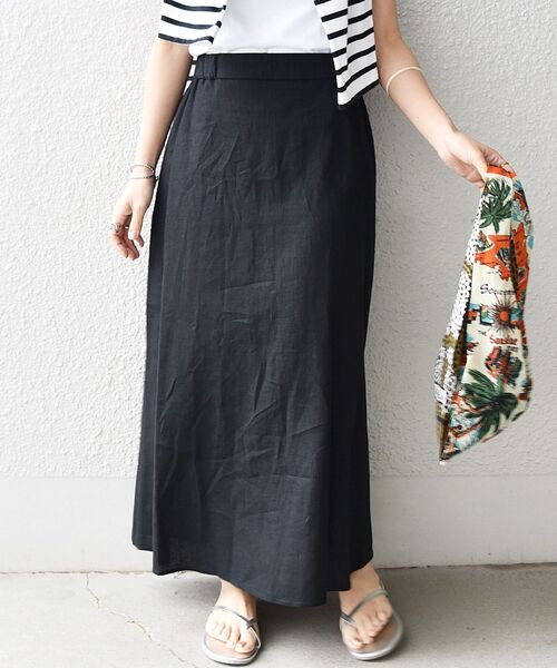 SHIPS any(シップス エニィ)の「SHIPS any:〈ウォッシャブル〉リネン ミックス マーメイド スカート◇(スカート・レディース・カーキ/ブラック/ホワイト/ベージュ・38/36)」の3枚目の写真