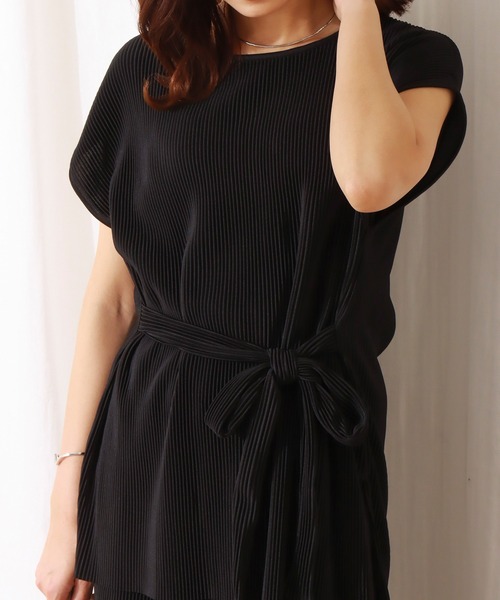 libelle more（リベル モア）の「クリスタルプリーツ　プルオーバー+パンツ　セット（セットアップ・レディース・モカ/ブラック/スモークピンク/グレイッシュベージュ・L/M）」の10枚目の写真