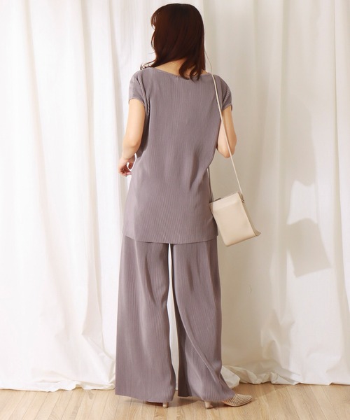 libelle more（リベル モア）の「クリスタルプリーツ　プルオーバー+パンツ　セット（セットアップ・レディース・モカ/ブラック/スモークピンク/グレイッシュベージュ・L/M）」の20枚目の写真