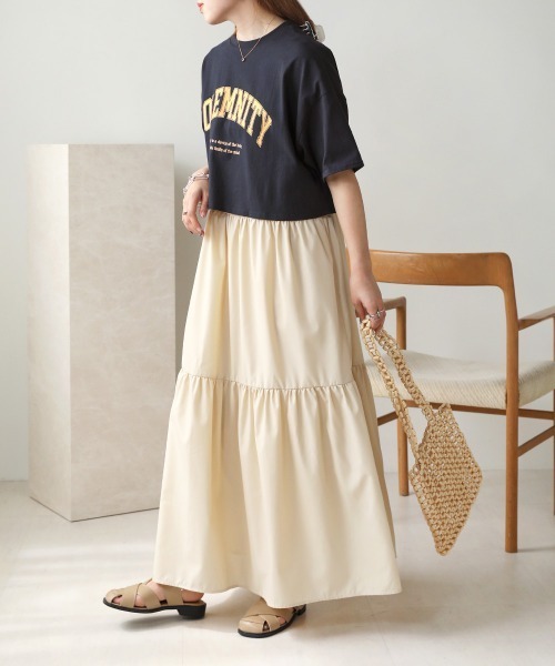 Bab(バブ)の「ショート丈カレッジロゴTシャツ(Tシャツ/カットソー・レディース・ネイビー/グレー/ブルー/グリーン・M)」の15枚目の写真