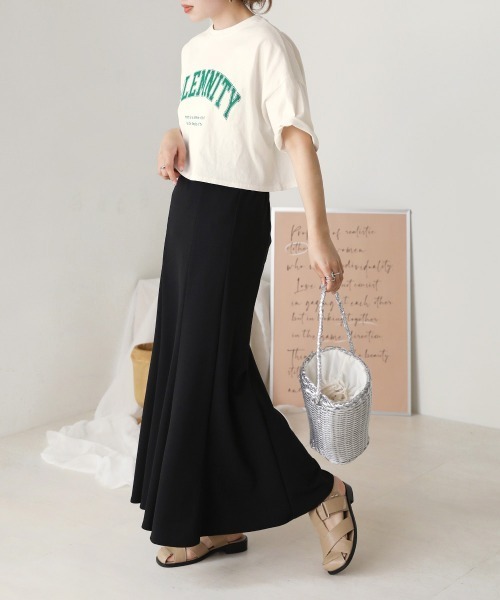 Bab(バブ)の「ショート丈カレッジロゴTシャツ(Tシャツ/カットソー・レディース・ネイビー/グレー/ブルー/グリーン・M)」の14枚目の写真