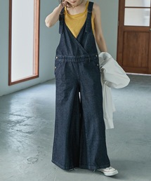 [M-4L]カシュクールデザインデニムサロペット