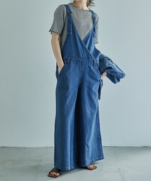 [M-4L]カシュクールデザインデニムサロペット