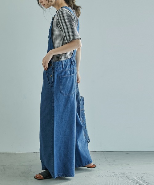 Fashion Letter（ファッションレター）の「[M-4L]カシュクールデザインデニムサロペット（サロペット/オーバーオール・レディース・ブルー/ワンウォッシュ・LL/3L/4L/M/L）」の19枚目の写真