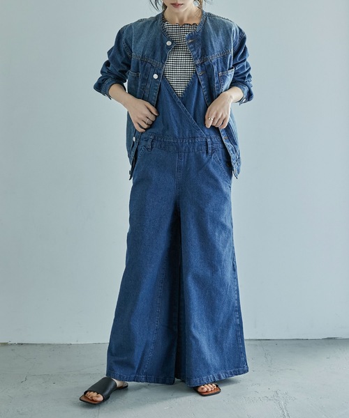 Fashion Letter（ファッションレター）の「[M-4L]カシュクールデザインデニムサロペット（サロペット/オーバーオール・レディース・ブルー/ワンウォッシュ・LL/3L/4L/M/L）」の12枚目の写真