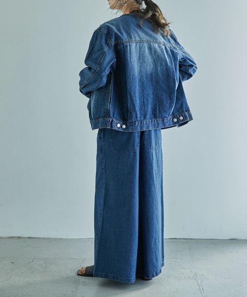 Fashion Letter（ファッションレター）の「[M-4L]カシュクールデザインデニムサロペット（サロペット/オーバーオール・レディース・ブルー/ワンウォッシュ・LL/3L/4L/M/L）」の17枚目の写真