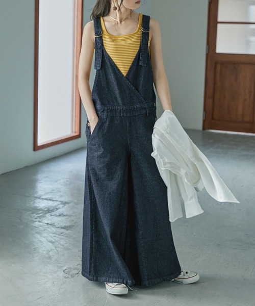 Fashion Letter（ファッションレター）の「[M-4L]カシュクールデザインデニムサロペット（サロペット/オーバーオール・レディース・ブルー/ワンウォッシュ・LL/3L/4L/M/L）」の22枚目の写真