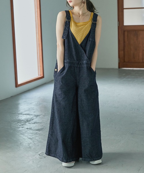 Fashion Letter（ファッションレター）の「[M-4L]カシュクールデザインデニムサロペット（サロペット/オーバーオール・レディース・ブルー/ワンウォッシュ・LL/3L/4L/M/L）」の20枚目の写真