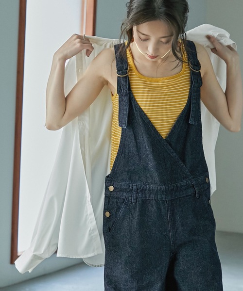 Fashion Letter（ファッションレター）の「[M-4L]カシュクールデザインデニムサロペット（サロペット/オーバーオール・レディース・ブルー/ワンウォッシュ・LL/3L/4L/M/L）」の7枚目の写真