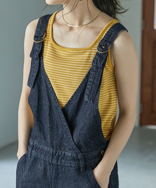 Fashion Letter（ファッションレター）の「[M-4L]カシュクールデザインデニムサロペット（サロペット/オーバーオール・レディース・ブルー/ワンウォッシュ・LL/3L/4L/M/L）」の13枚目の写真