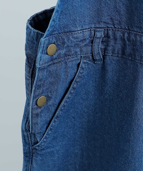 Fashion Letter（ファッションレター）の「[M-4L]カシュクールデザインデニムサロペット（サロペット/オーバーオール・レディース・ブルー/ワンウォッシュ・LL/3L/4L/M/L）」の18枚目の写真