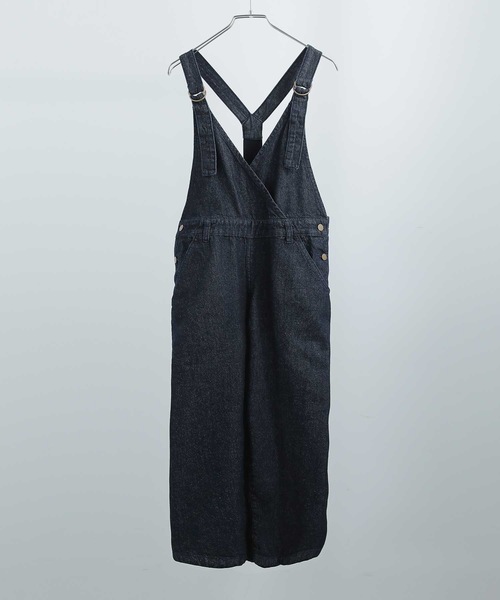 Fashion Letter（ファッションレター）の「[M-4L]カシュクールデザインデニムサロペット（サロペット/オーバーオール・レディース・ブルー/ワンウォッシュ・LL/3L/4L/M/L）」の8枚目の写真