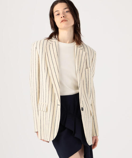 ISABEL MARANT（イザベルマラン）の「ISABEL MARANT ETOILE ELDER ウールリネンストライプ ピークドラペルジャケット（テーラードジャケット・レディース・ホワイト系その他・34）」の4枚目の写真