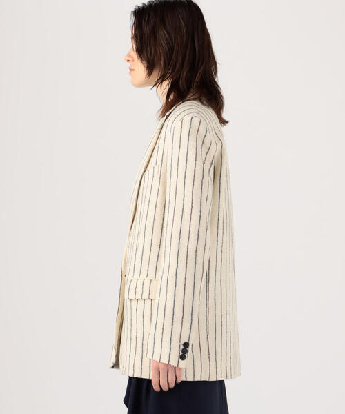 ISABEL MARANT（イザベルマラン）の「ISABEL MARANT ETOILE ELDER ウールリネンストライプ ピークドラペルジャケット（テーラードジャケット・レディース・ホワイト系その他・34）」の7枚目の写真