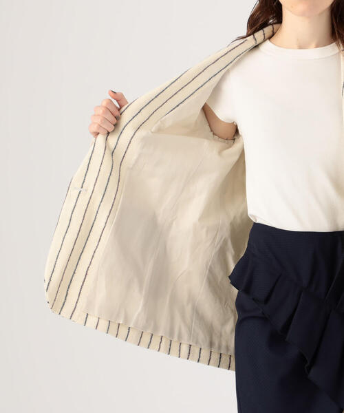 ISABEL MARANT（イザベルマラン）の「ISABEL MARANT ETOILE ELDER ウールリネンストライプ ピークドラペルジャケット（テーラードジャケット・レディース・ホワイト系その他・34）」の11枚目の写真