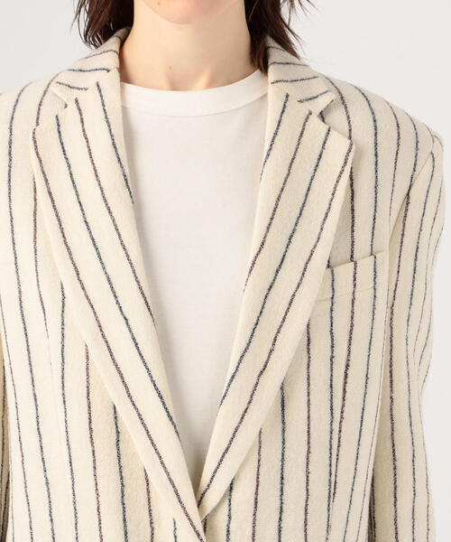 ISABEL MARANT（イザベルマラン）の「ISABEL MARANT ETOILE ELDER ウールリネンストライプ ピークドラペルジャケット（テーラードジャケット・レディース・ホワイト系その他・34）」の3枚目の写真