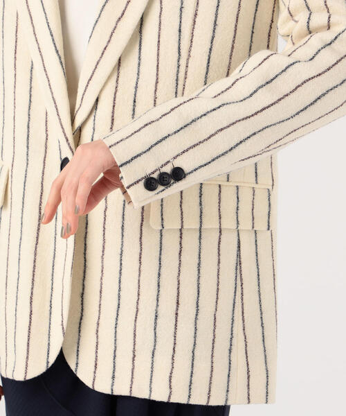 ISABEL MARANT（イザベルマラン）の「ISABEL MARANT ETOILE ELDER ウールリネンストライプ ピークドラペルジャケット（テーラードジャケット・レディース・ホワイト系その他・34）」の10枚目の写真