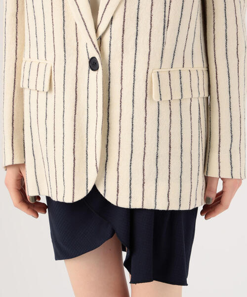 ISABEL MARANT（イザベルマラン）の「ISABEL MARANT ETOILE ELDER ウールリネンストライプ ピークドラペルジャケット（テーラードジャケット・レディース・ホワイト系その他・34）」の5枚目の写真
