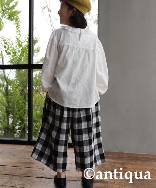 antiqua(アンティカ)の「ダブルガーゼチェック柄パンツ(その他パンツ・キッズ・ブラック/ナチュラル・4/6/3/5)」の17枚目の写真
