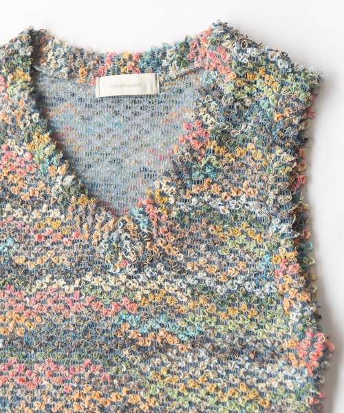 me+em select(ミームセレクト)の「ファンシーヤーンカラーループベスト【韓国製】(ベスト・レディース・ブラック/ピンク/ブルー・FREE)」の15枚目の写真