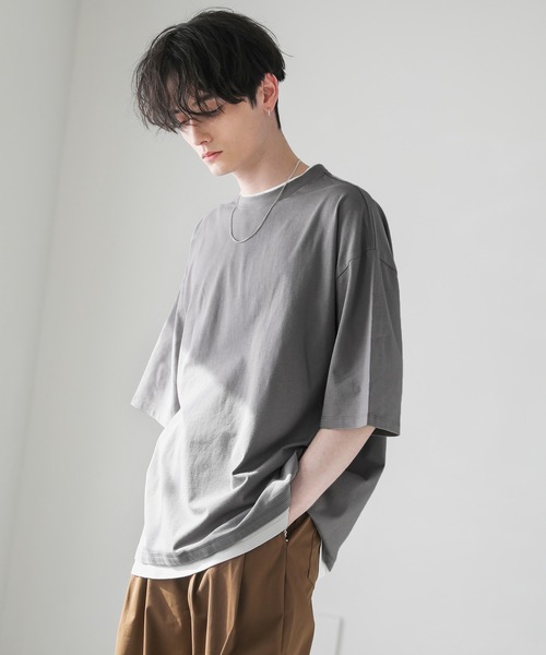 ASTRONOMY(アストロノミー)の「ルーズベーシックフェイクレイヤードTシャツ(Tシャツ/カットソー・メンズ・ブラック/グレー/ブルー系その他/ホワイト/ブラウン/サックスブルー/ワイン/チャコール/ベージュ・M/S/L/XL)」の18枚目の写真