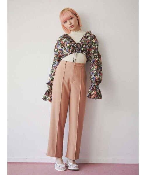 merry jenny（メリージェニー）の「gardenショートフリルブラウス（シャツ/ブラウス・レディース・ブラウン/ネイビー・FREE）」の7枚目の写真