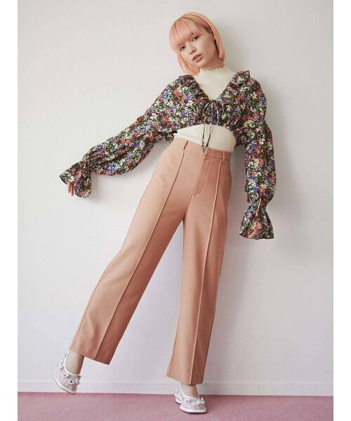 merry jenny（メリージェニー）の「gardenショートフリルブラウス（シャツ/ブラウス・レディース・ブラウン/ネイビー・FREE）」の8枚目の写真