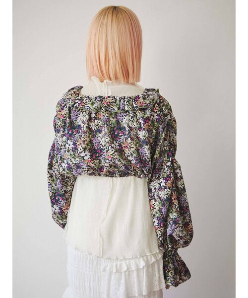 merry jenny（メリージェニー）の「gardenショートフリルブラウス（シャツ/ブラウス・レディース・ブラウン/ネイビー・FREE）」の16枚目の写真