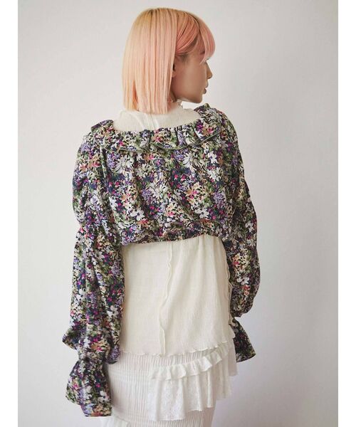 merry jenny（メリージェニー）の「gardenショートフリルブラウス（シャツ/ブラウス・レディース・ブラウン/ネイビー・FREE）」の17枚目の写真