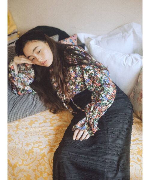 merry jenny（メリージェニー）の「gardenショートフリルブラウス（シャツ/ブラウス・レディース・ブラウン/ネイビー・FREE）」の21枚目の写真