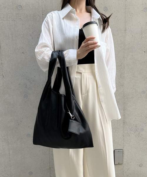 CLEA（クレア）の「コインケース付き フェイクレザーマルシェトート（トートバッグ・レディース・ブラック/アイボリー/モカ/シルバー・FREE）」の14枚目の写真