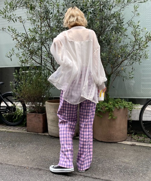 CIAOPANIC(チャオパニック)の「【2022AWアイテム】スタッフお勧め、チェックスラックスパンツ(スラックス・レディース・ベージュ/ピンク/オレンジ・SMALL/MEDIUM)」の18枚目の写真