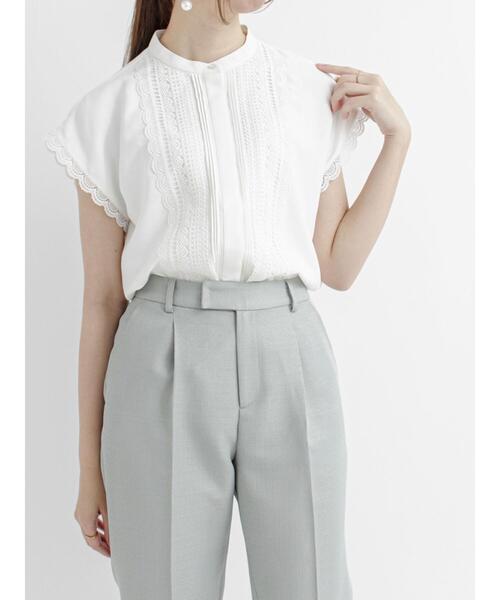 Te chichi(テチチ)の「フロントレースフレンチスリーブブラウス(シャツ/ブラウス・レディース・オフホワイト/グリーン/ブラック・フリ-)」の21枚目の写真