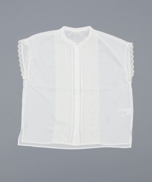 Te chichi(テチチ)の「フロントレースフレンチスリーブブラウス(シャツ/ブラウス・レディース・オフホワイト/グリーン/ブラック・フリ-)」の8枚目の写真