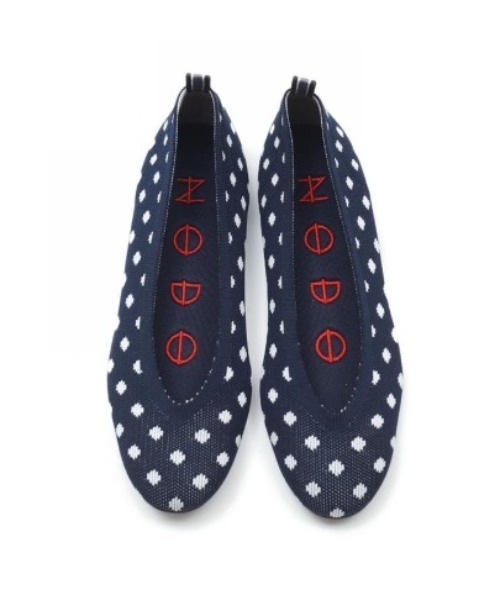 KNIT FLATS ROUND Dot Dark Navy
