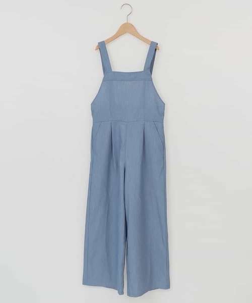 a.v.v（アーヴェヴェ）の「[160]ワイドシルエットサロペット（サロペット/オーバーオール・キッズ・ブルー/ミント・160）」の2枚目の写真