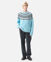 uniform experimentノルディック柄 ブラックニットセーター uniform experiment ノルディック柄セーター